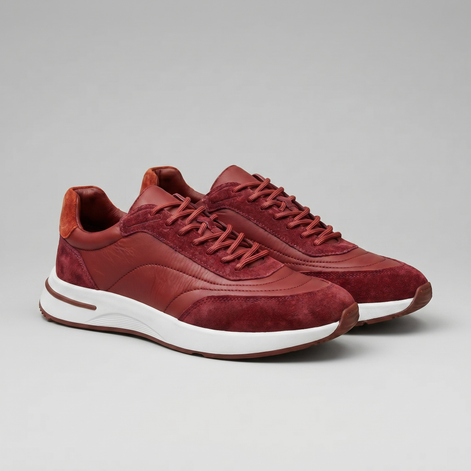 Men's Suede Panel Lace-Up Sneakers