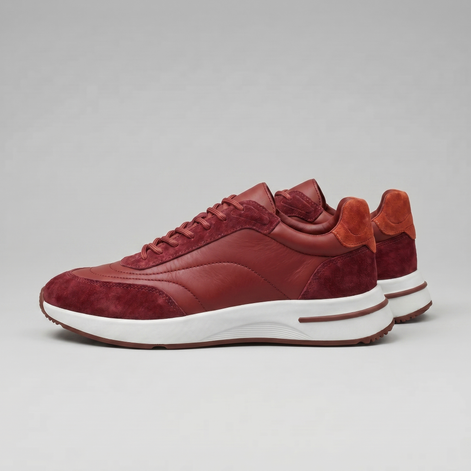 Men's Suede Panel Lace-Up Sneakers