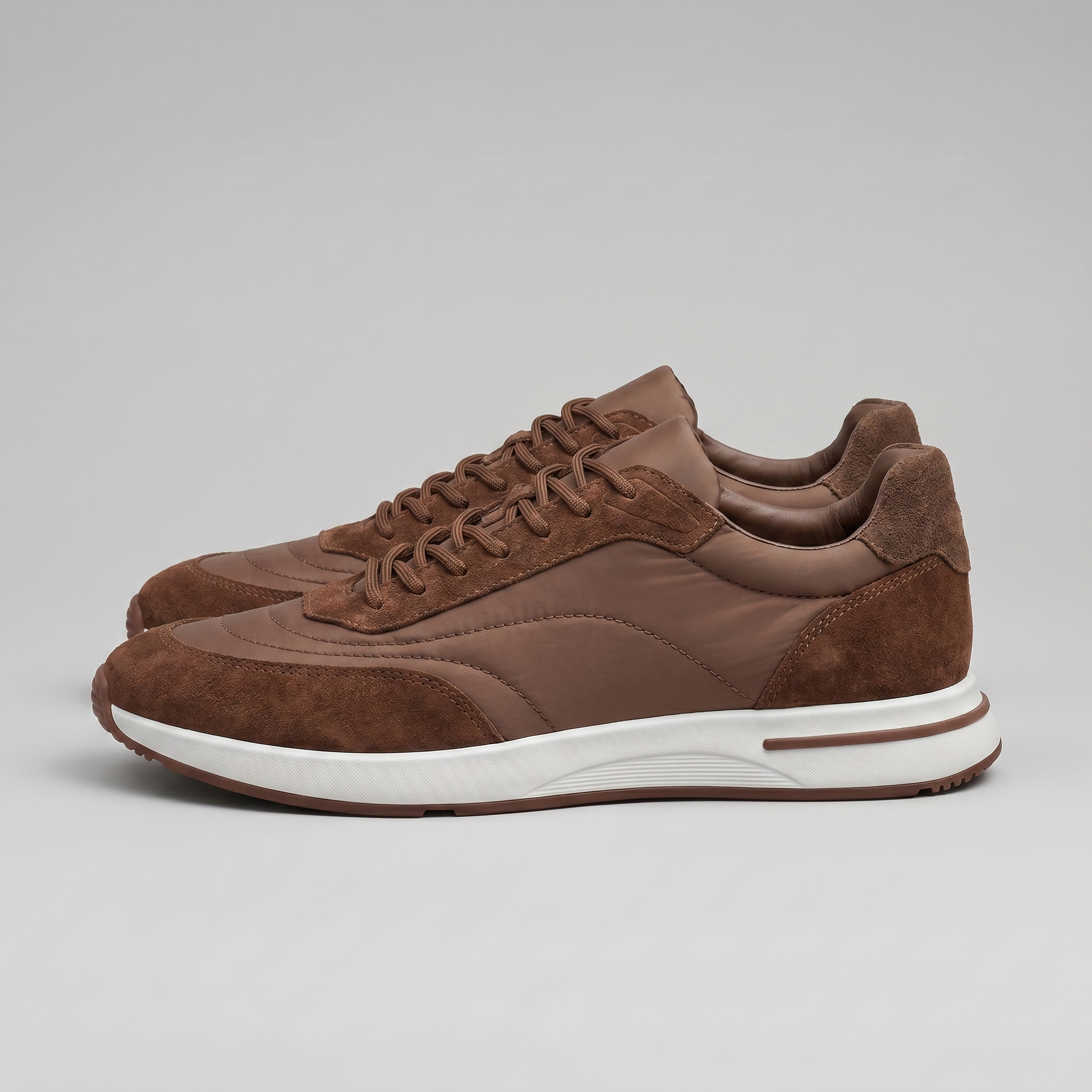 Men's Suede Panel Lace-Up Sneakers