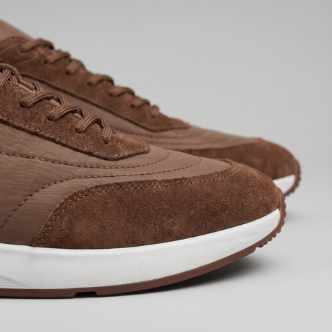 Men's Suede Panel Lace-Up Sneakers