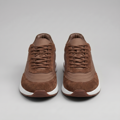 Men's Suede Panel Lace-Up Sneakers
