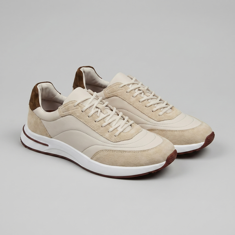 Men's Suede Panel Lace-Up Sneakers