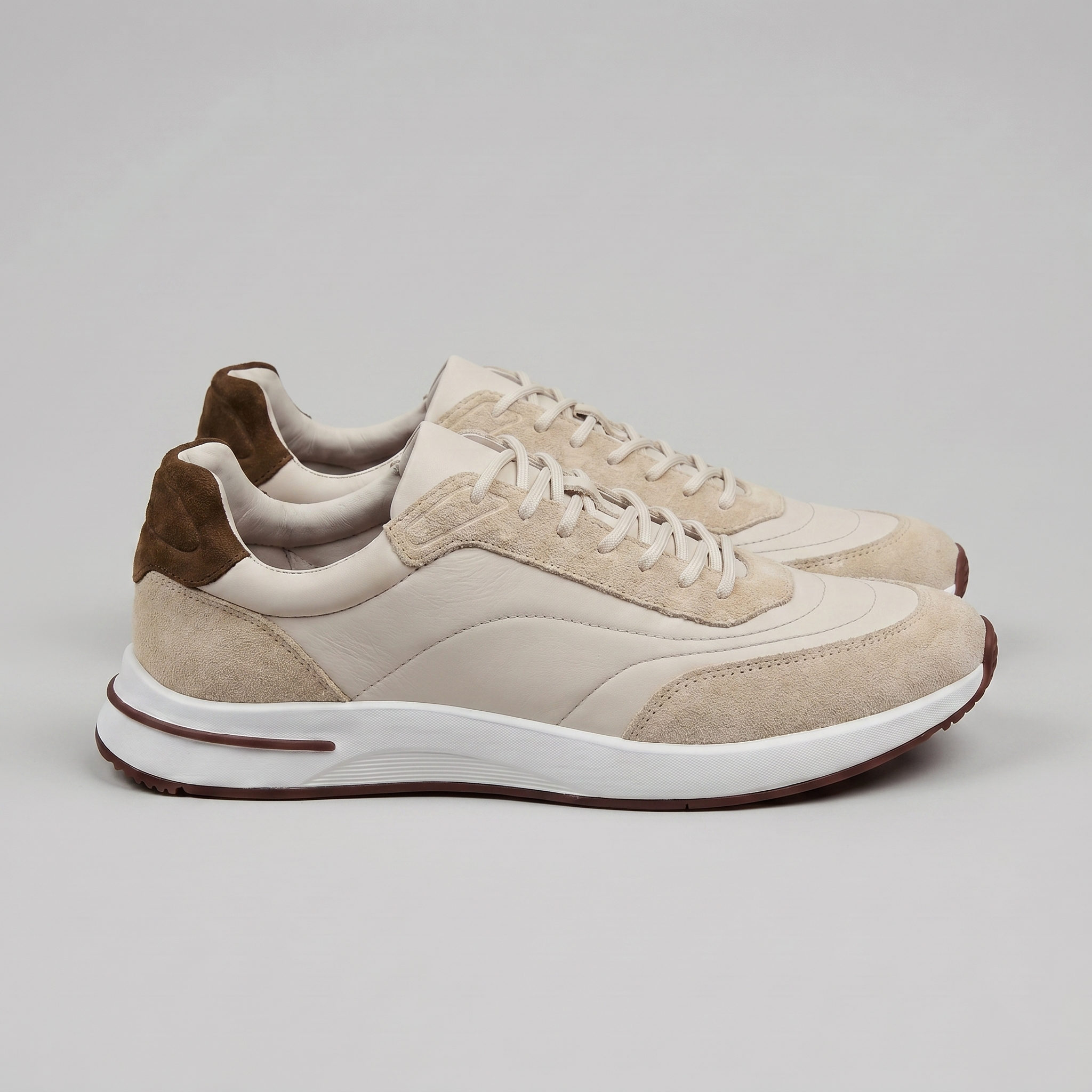 Men's Suede Panel Lace-Up Sneakers