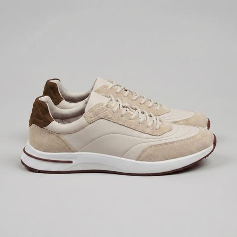 Men's Suede Panel Lace-Up Sneakers