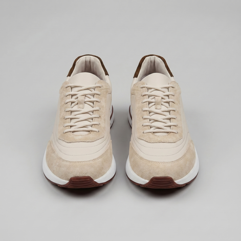 Men's Suede Panel Lace-Up Sneakers