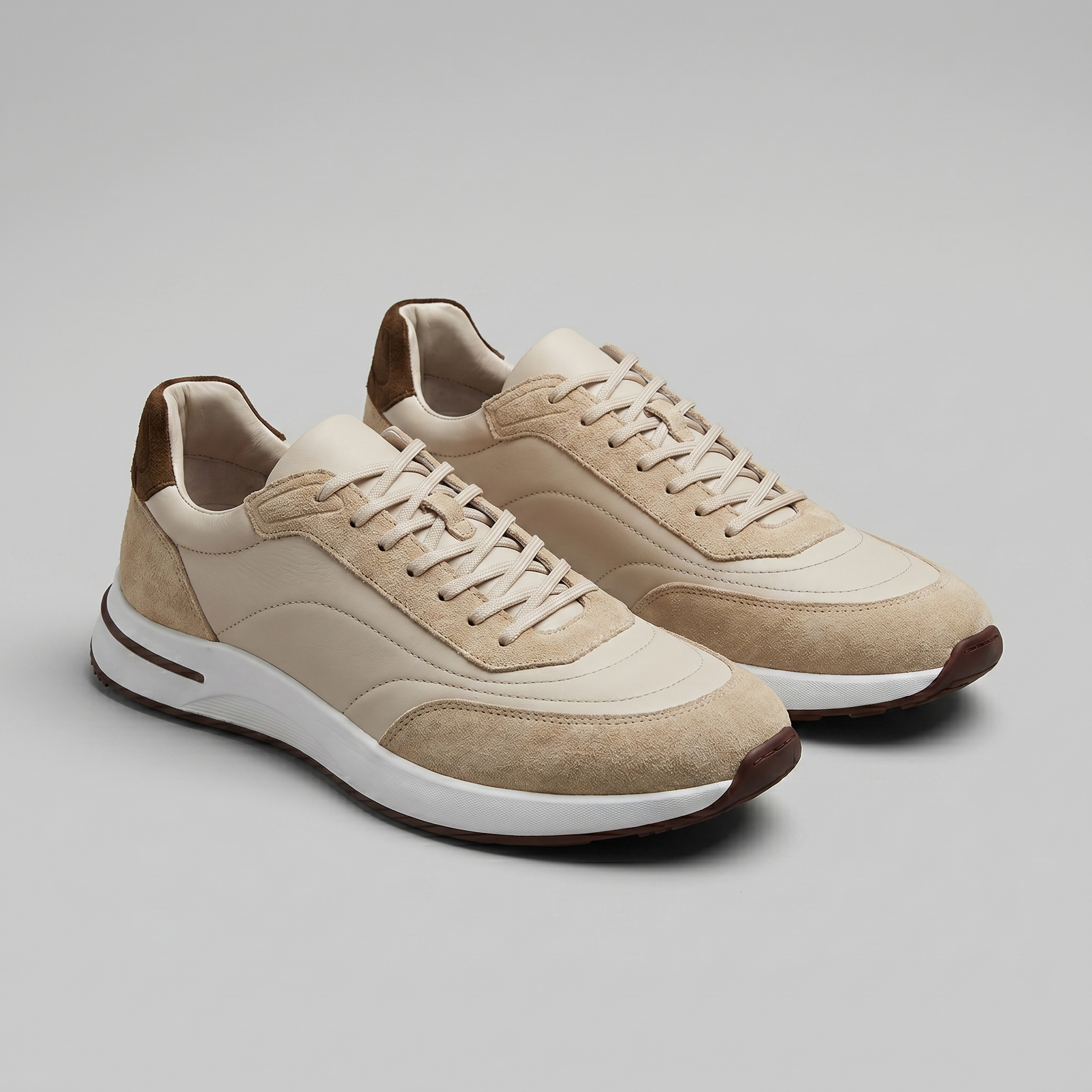 Men's Suede Panel Lace-Up Sneakers