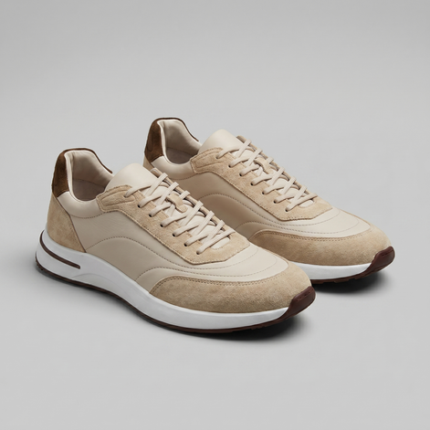 Men's Suede Panel Lace-Up Sneakers
