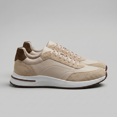 Men's Suede Panel Lace-Up Sneakers