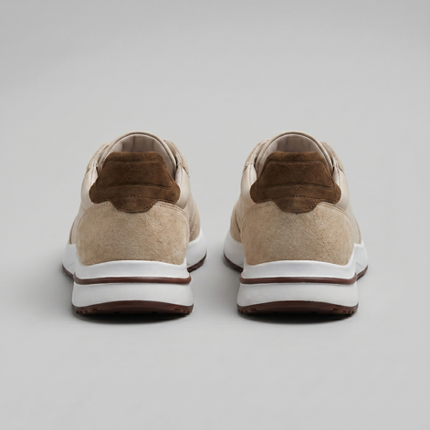 Men's Suede Panel Lace-Up Sneakers