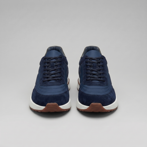 Men's Suede Panel Lace-Up Sneakers