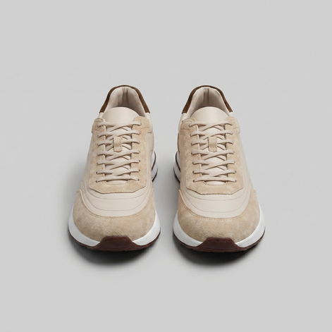 Men's Suede Panel Lace-Up Sneakers