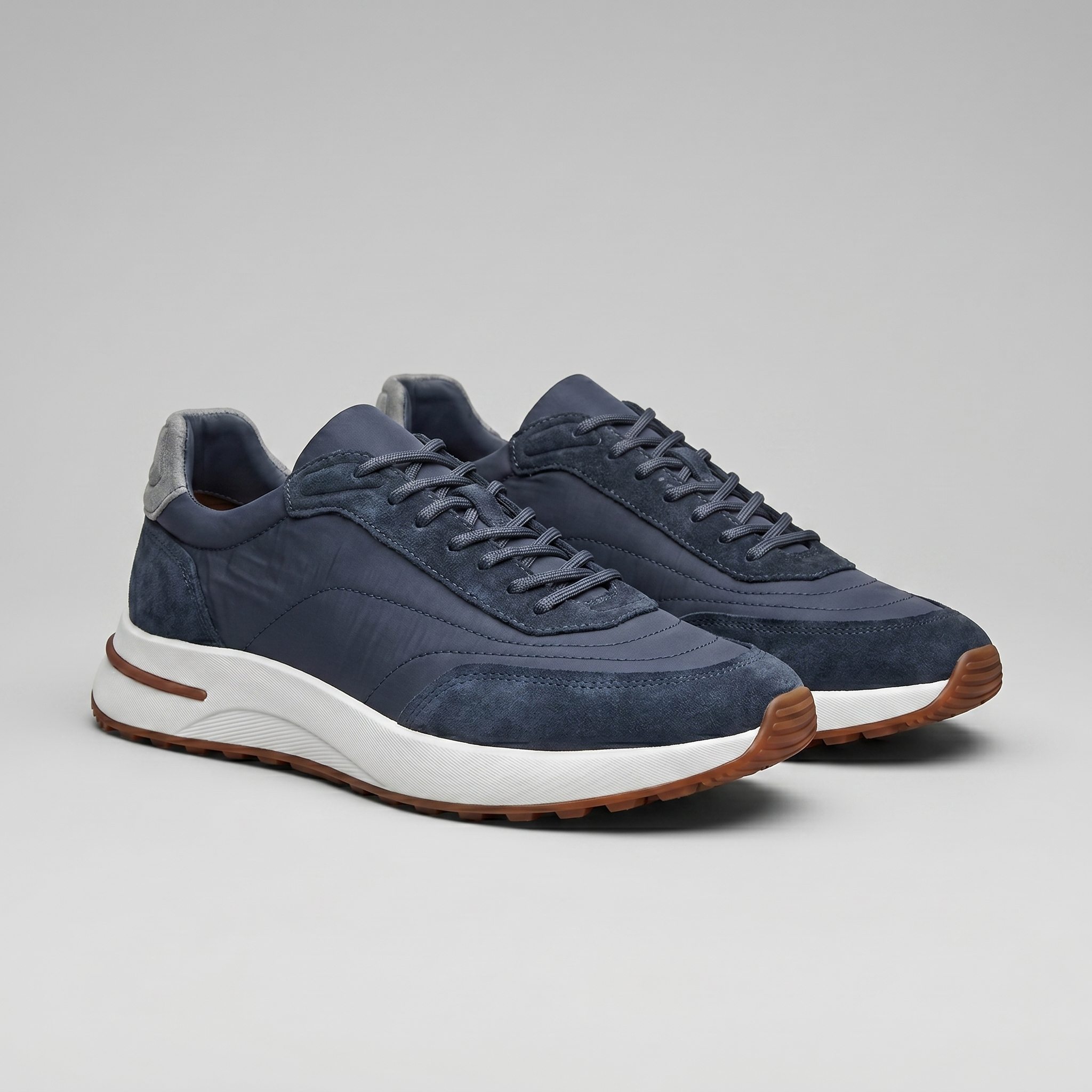 Men's Suede Panel Lace-Up Sneakers