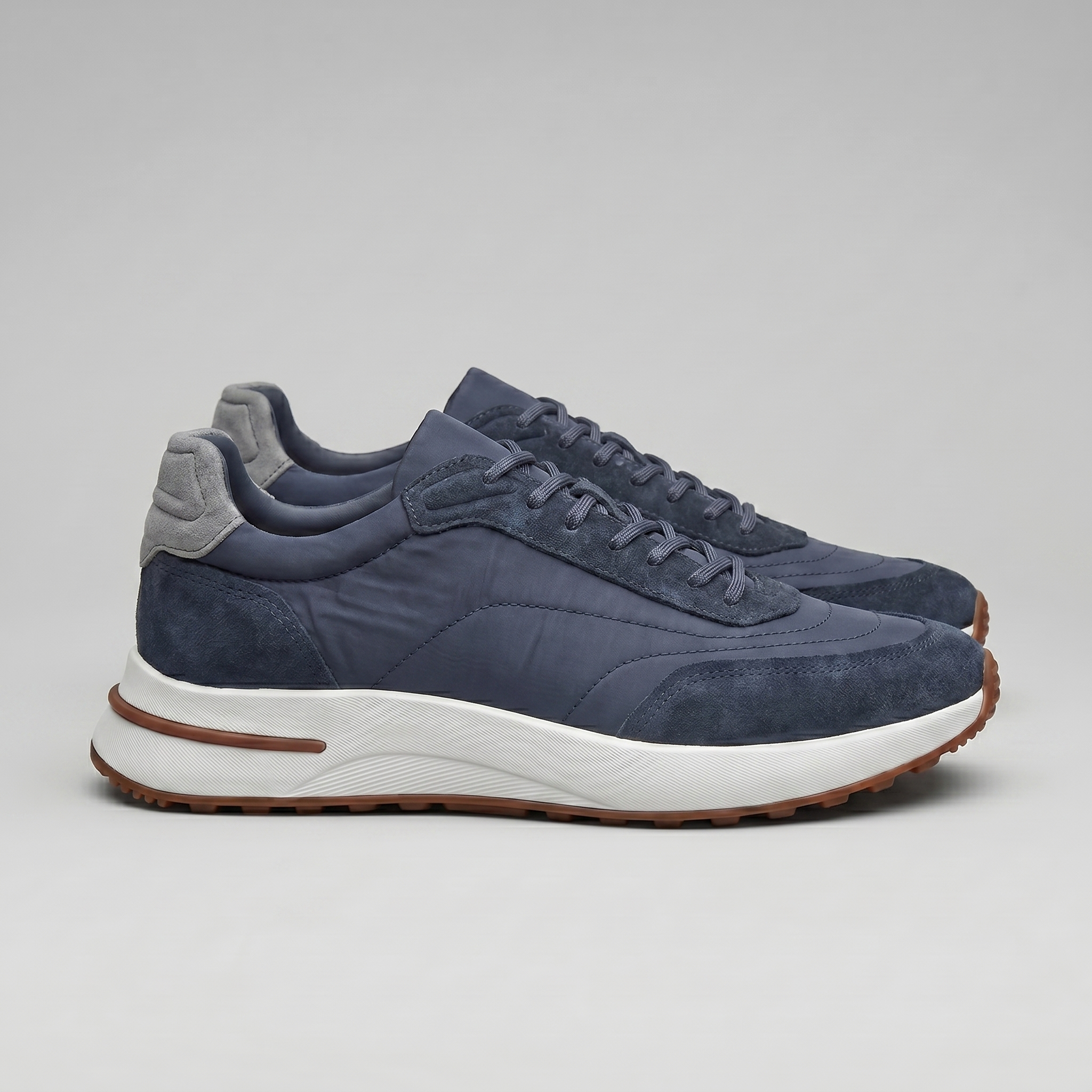 Men's Suede Panel Lace-Up Sneakers