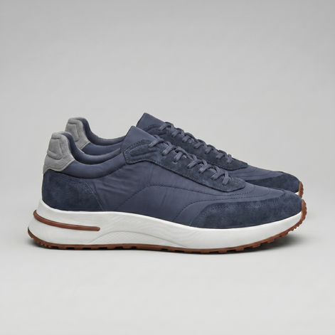 Men's Suede Panel Lace-Up Sneakers