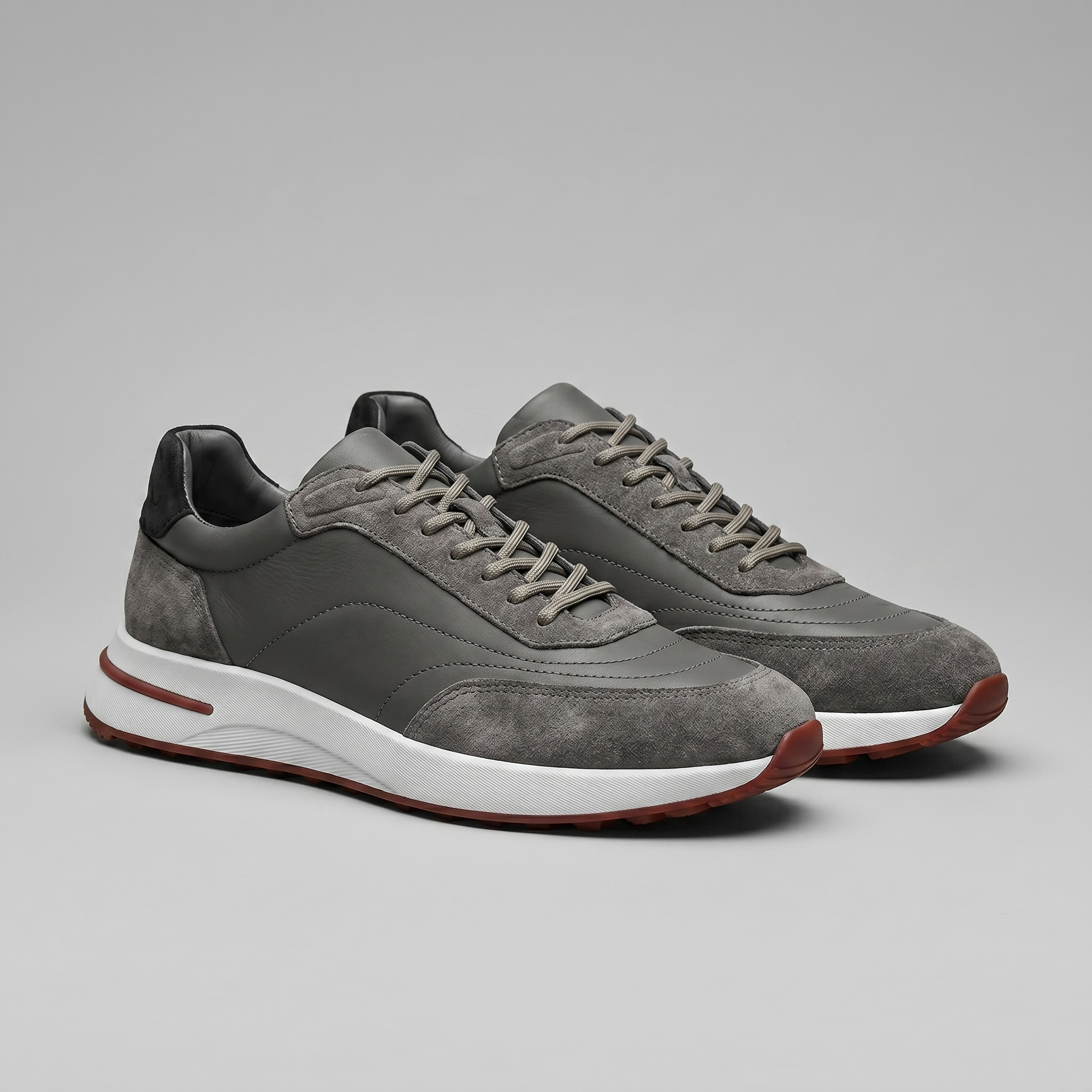 Men's Suede Panel Lace-Up Sneakers