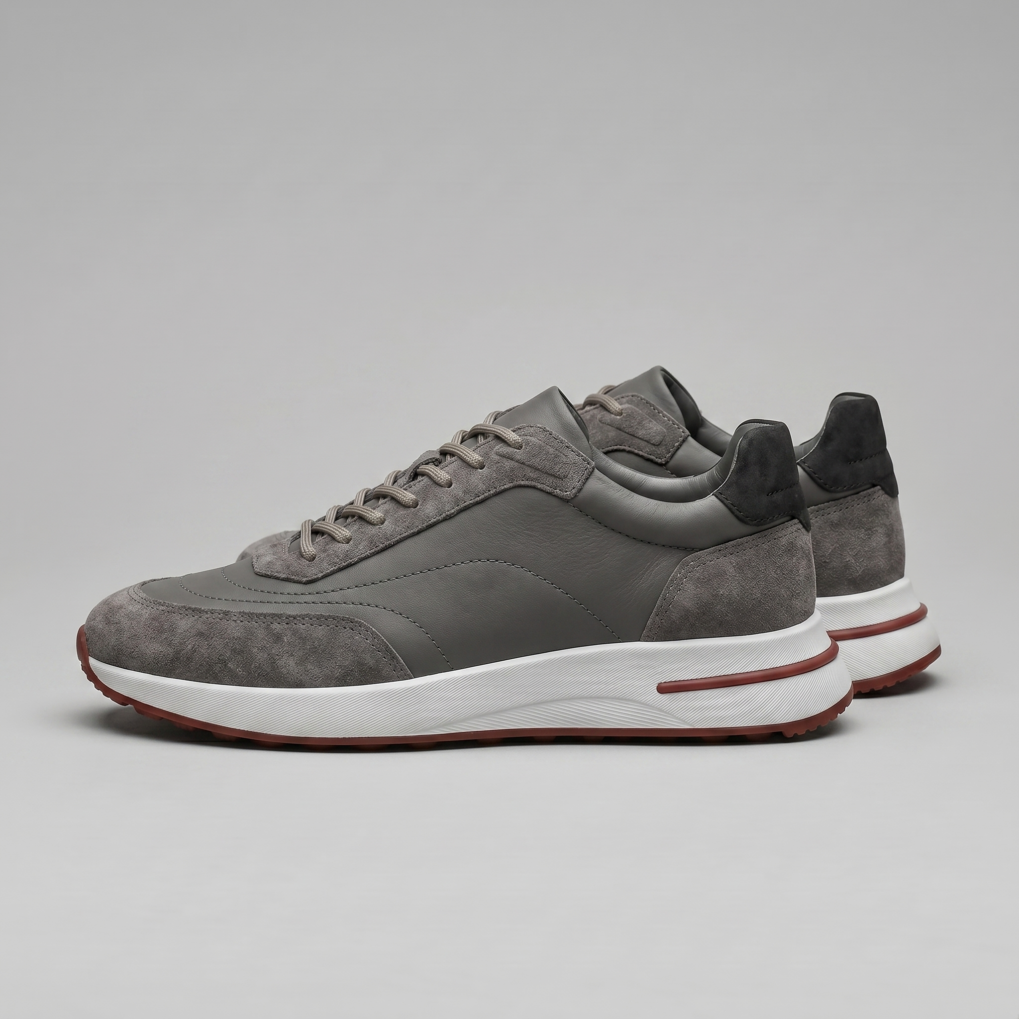 Men's Suede Panel Lace-Up Sneakers