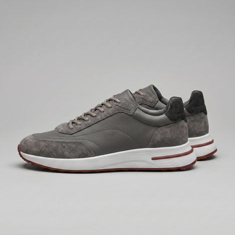 Men's Suede Panel Lace-Up Sneakers