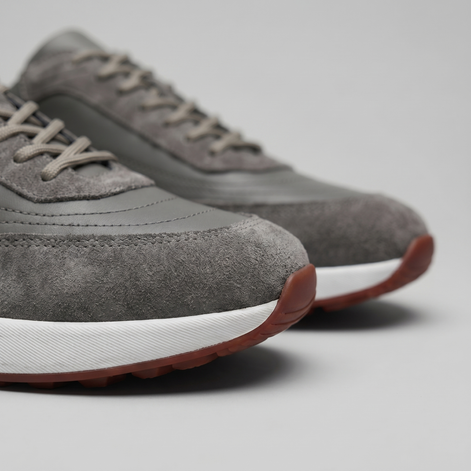Men's Suede Panel Lace-Up Sneakers