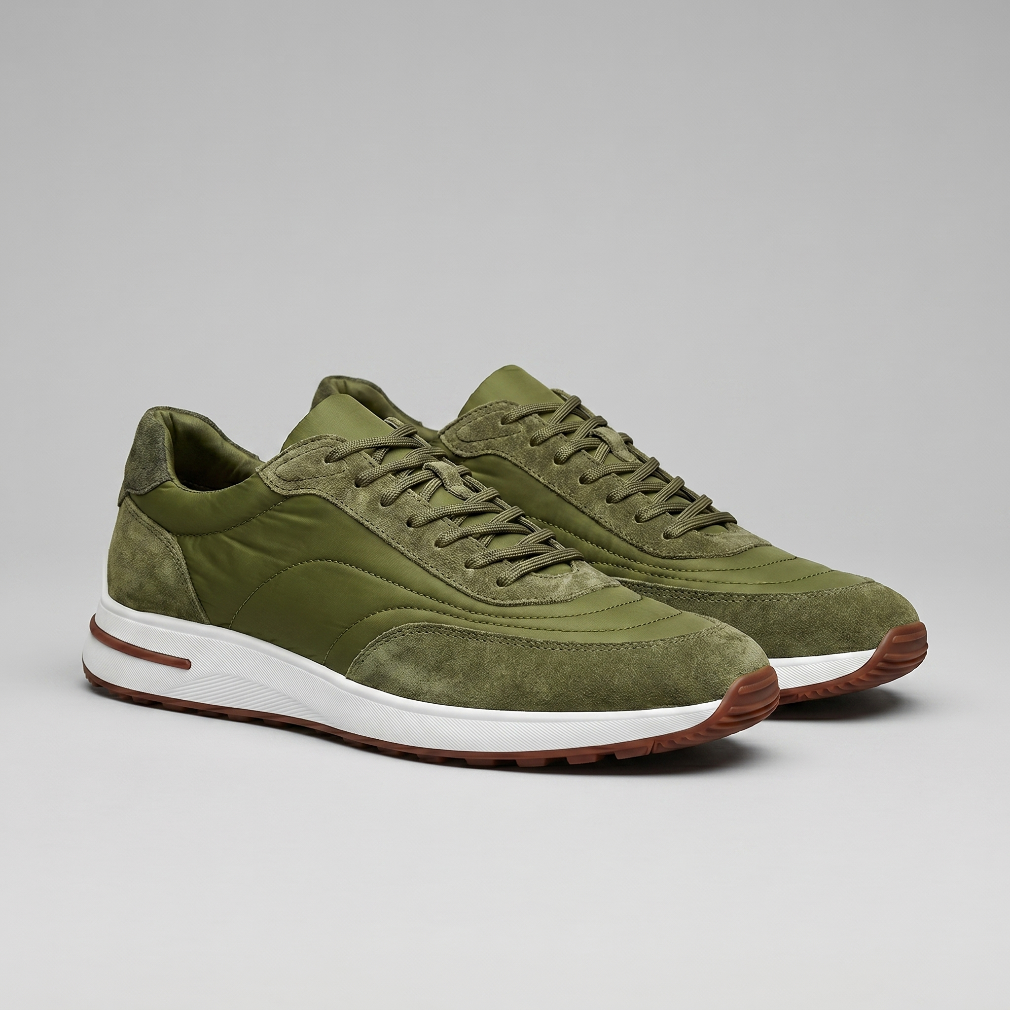 Men's Suede Panel Lace-Up Sneakers