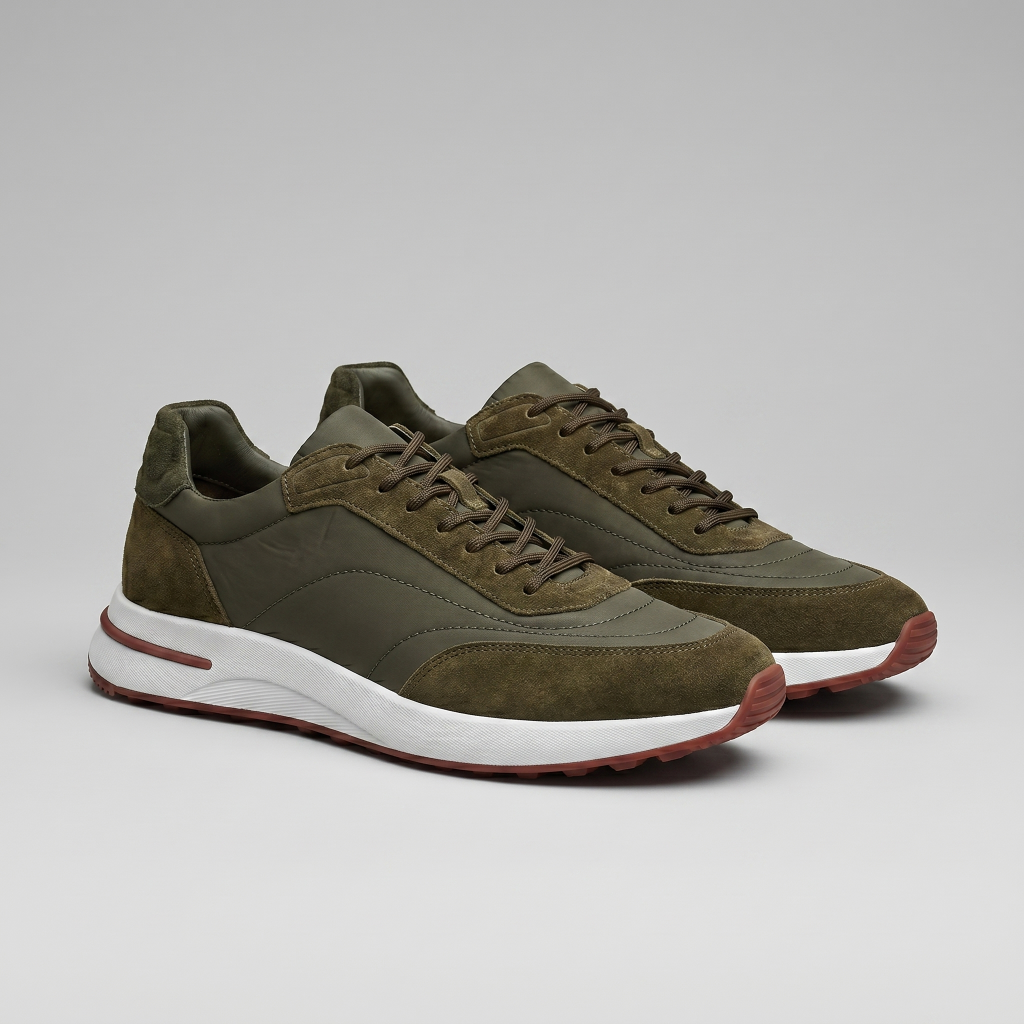 Men's Suede Panel Lace-Up Sneakers