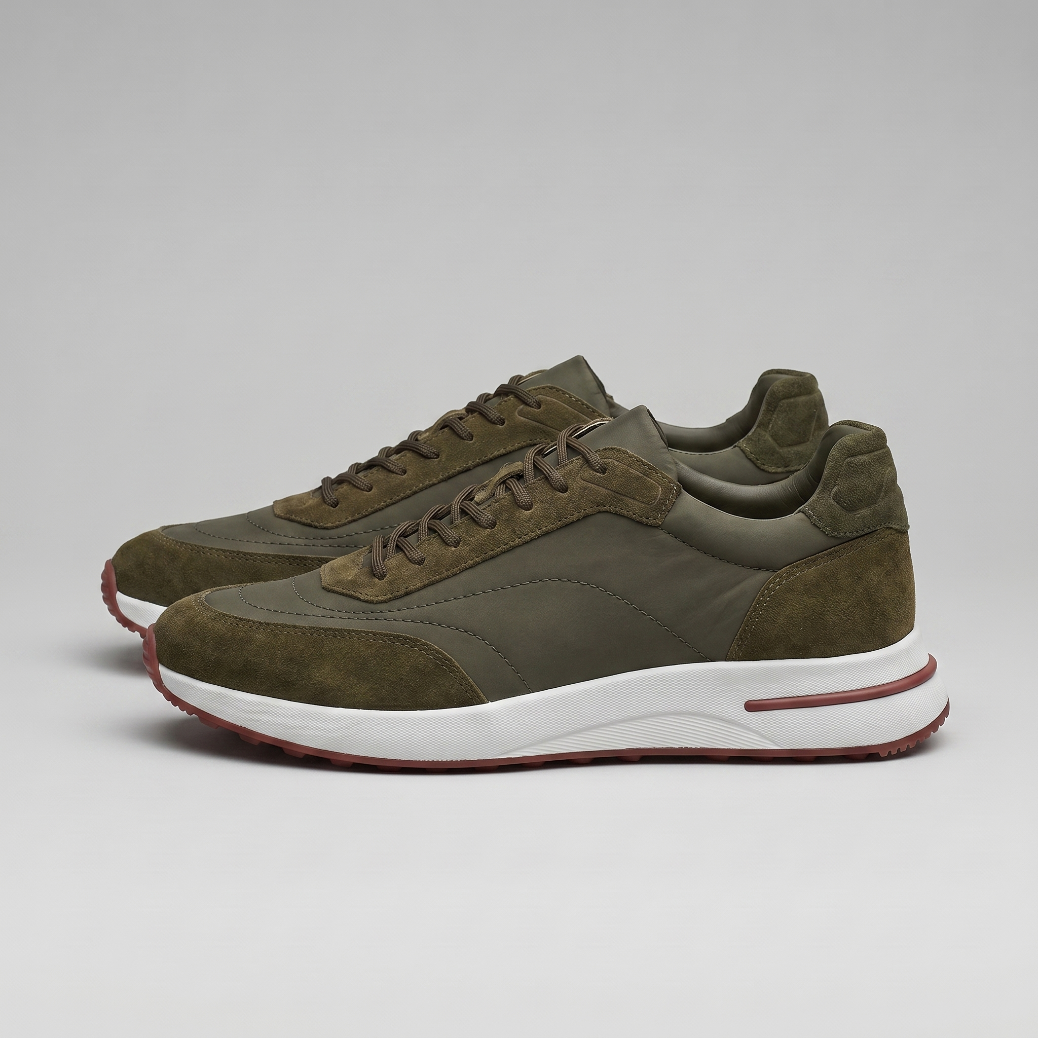 Men's Suede Panel Lace-Up Sneakers