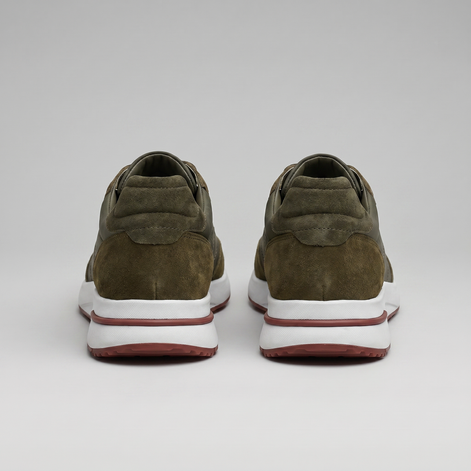 Men's Suede Panel Lace-Up Sneakers