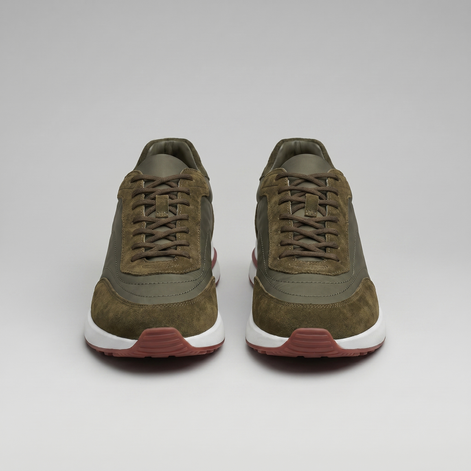 Men's Suede Panel Lace-Up Sneakers