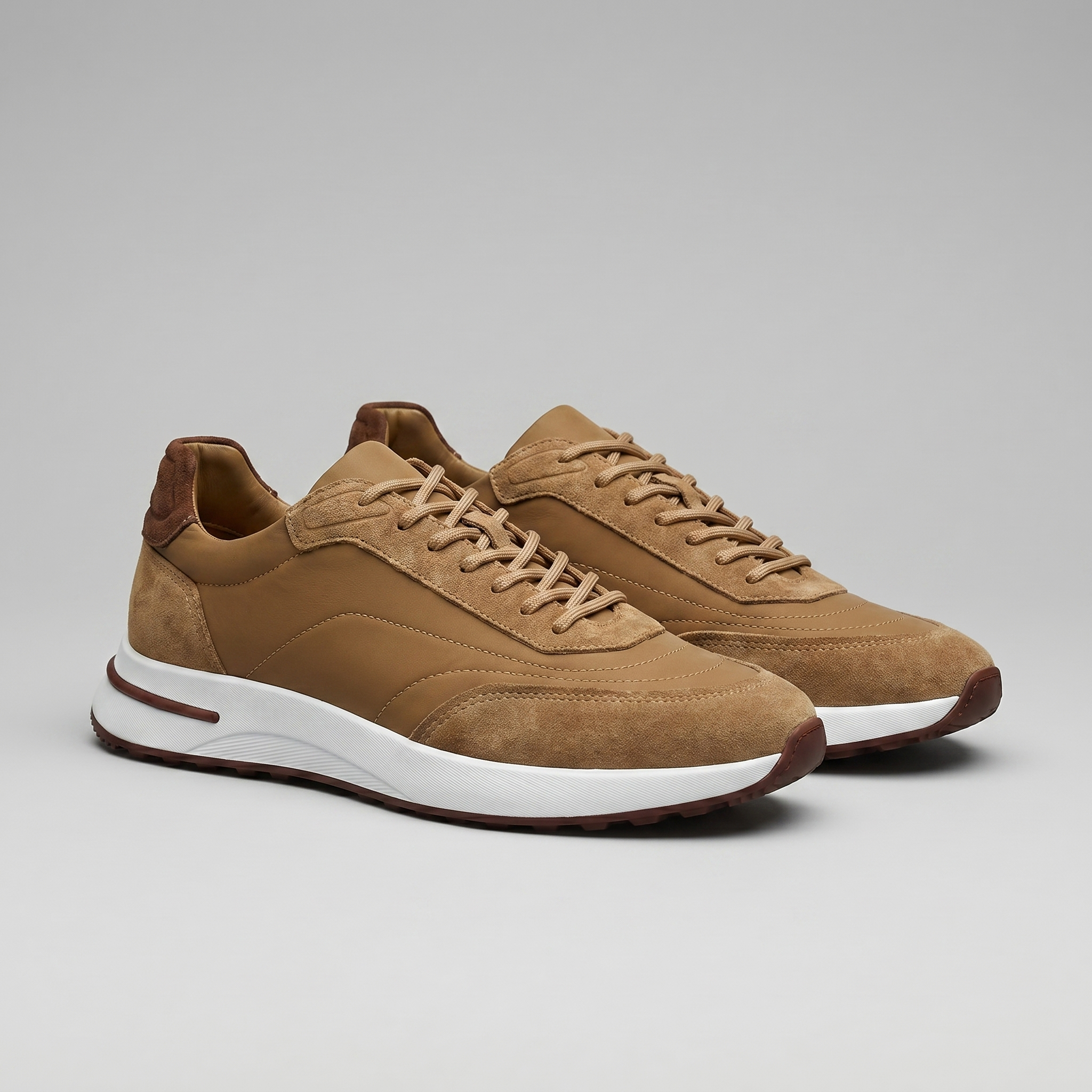 Men's Suede Panel Lace-Up Sneakers