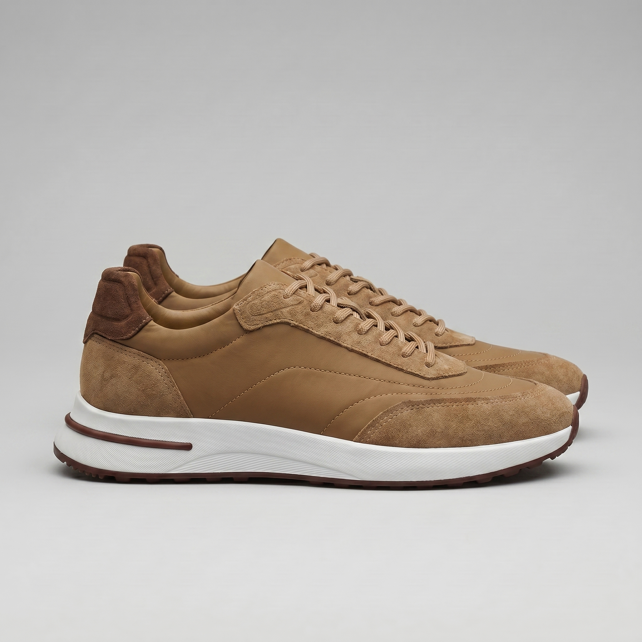 Men's Suede Panel Lace-Up Sneakers