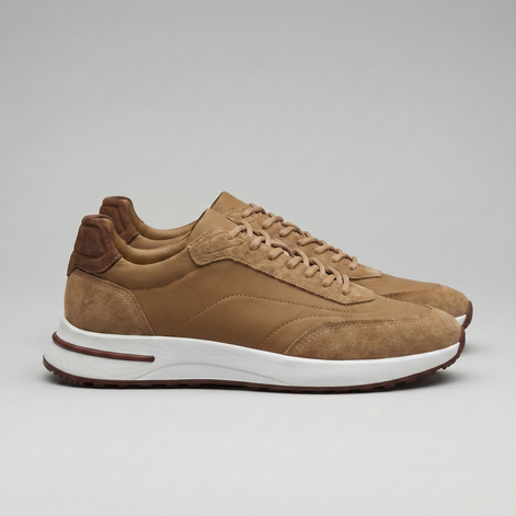 Men's Suede Panel Lace-Up Sneakers