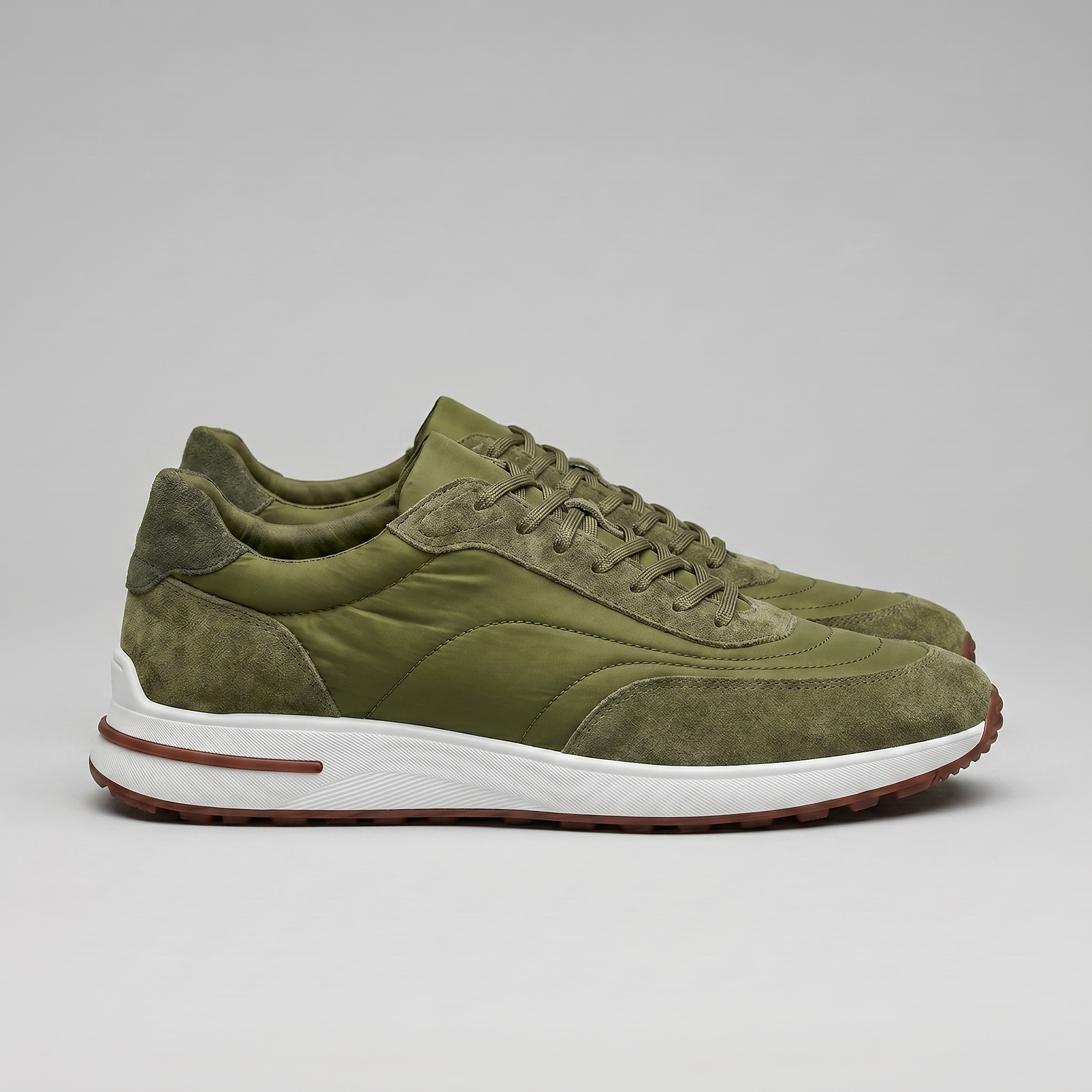 Men's Suede Panel Lace-Up Sneakers