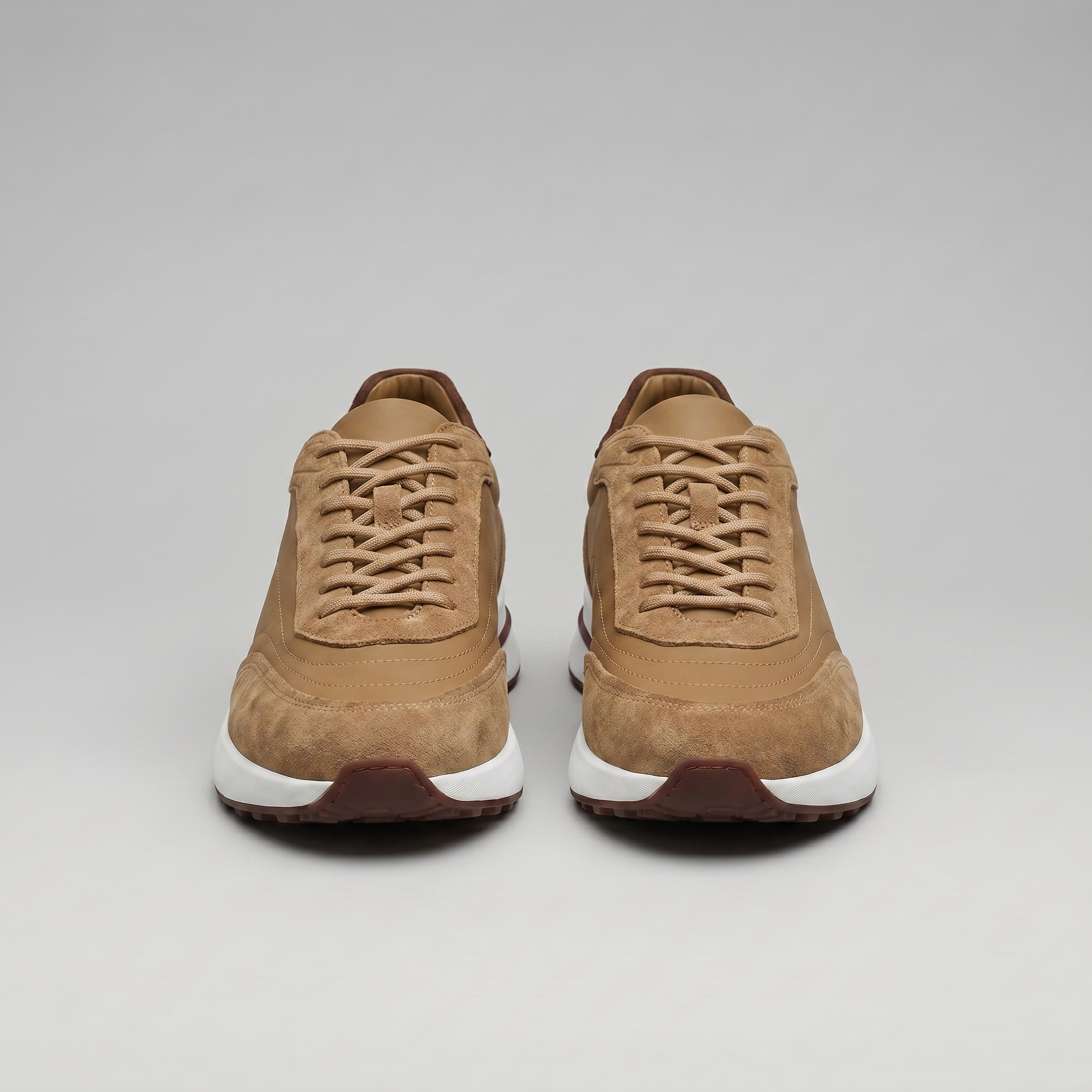 Men's Suede Panel Lace-Up Sneakers