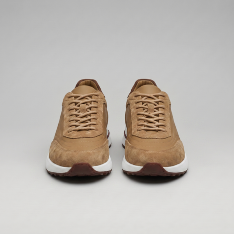 Men's Suede Panel Lace-Up Sneakers