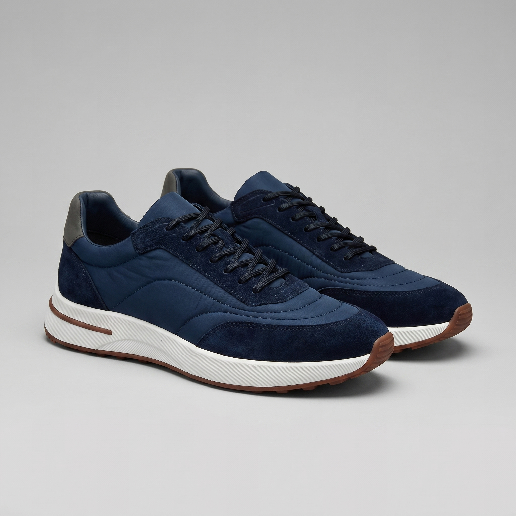 Men's Suede Panel Lace-Up Sneakers