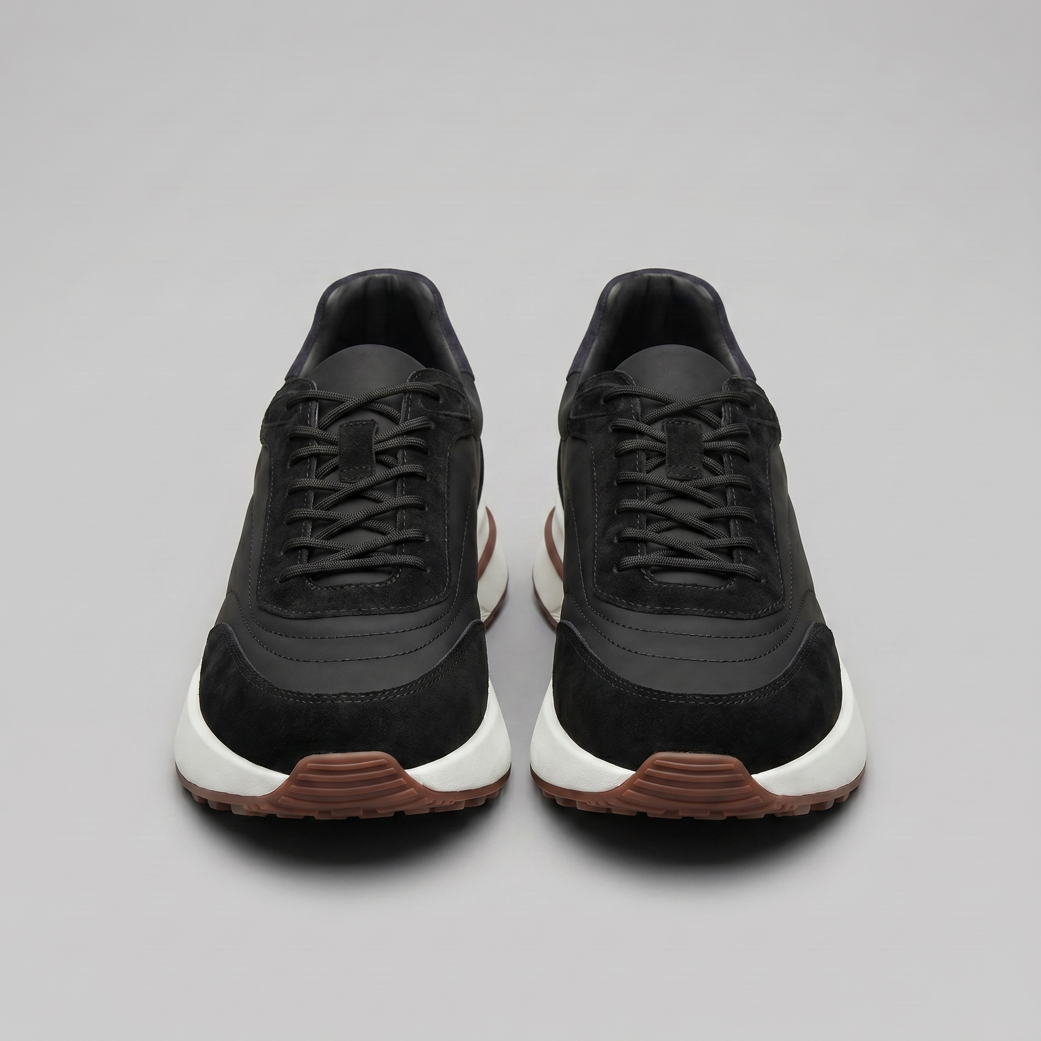 Men's Suede and Nylon Panel Sneakers