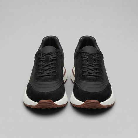 Men's Suede and Nylon Panel Sneakers