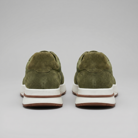 Men's Suede and Nylon Panel Sneakers