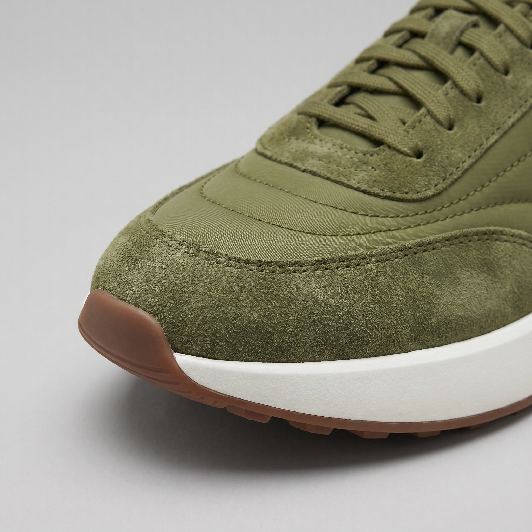 Men's Suede and Nylon Panel Sneakers