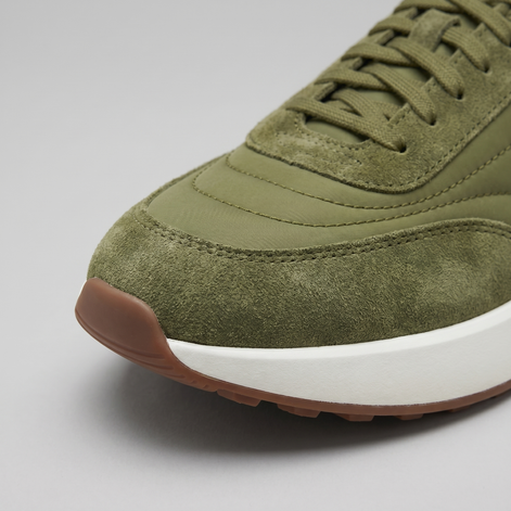 Men's Suede and Nylon Panel Sneakers