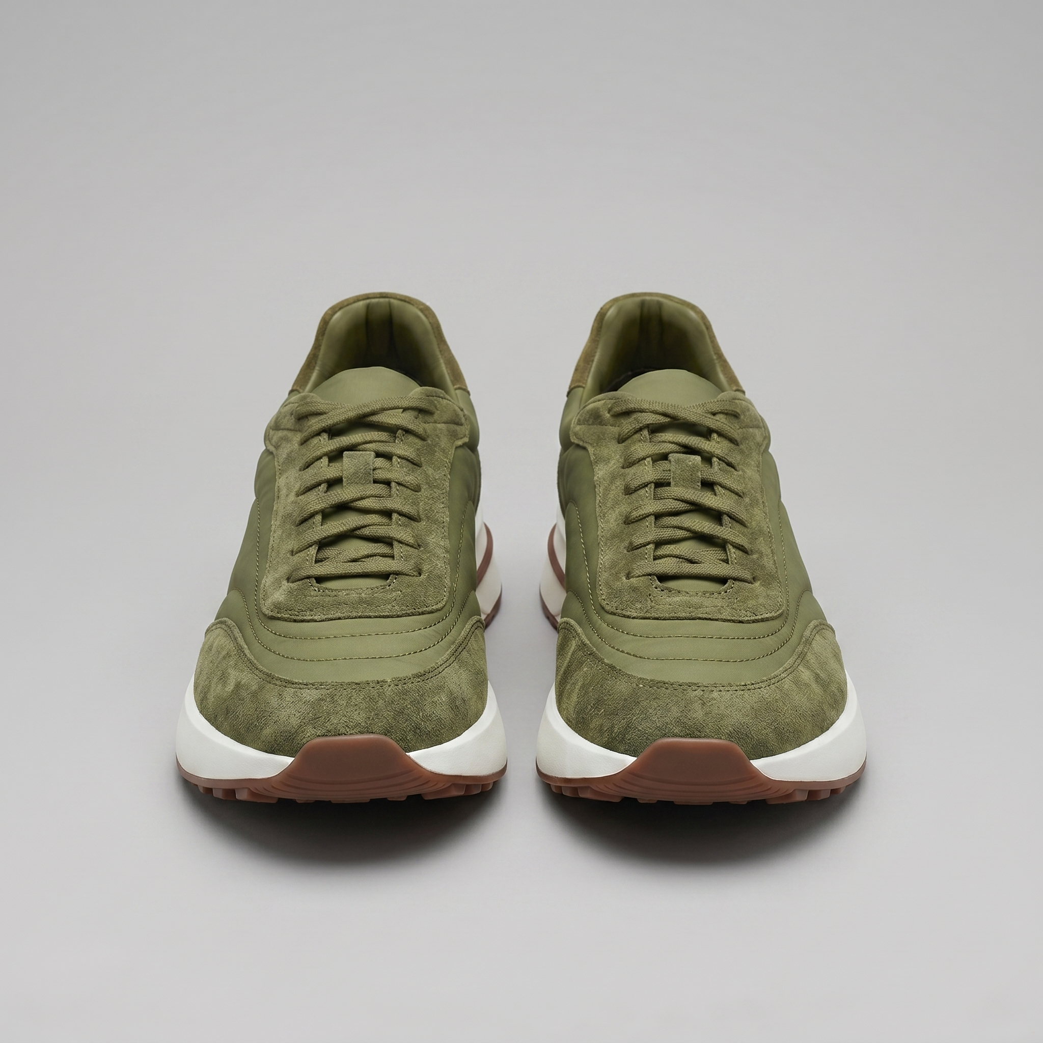 Men's Suede and Nylon Panel Sneakers