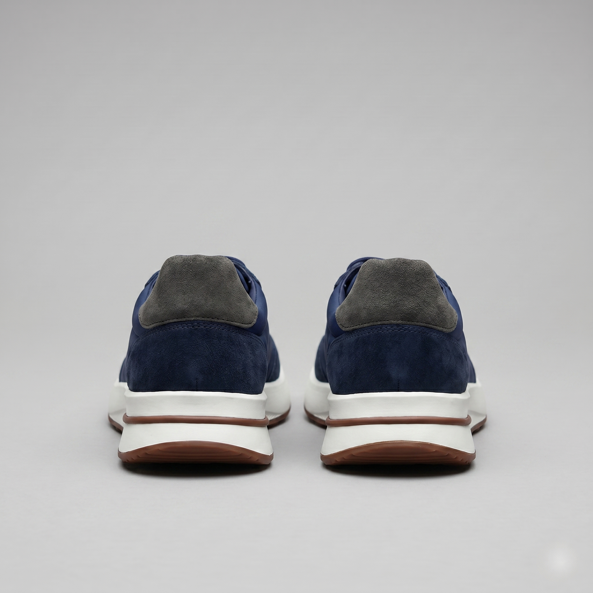 Men's Suede and Nylon Panel Sneakers