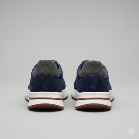 Men's Suede and Nylon Panel Sneakers