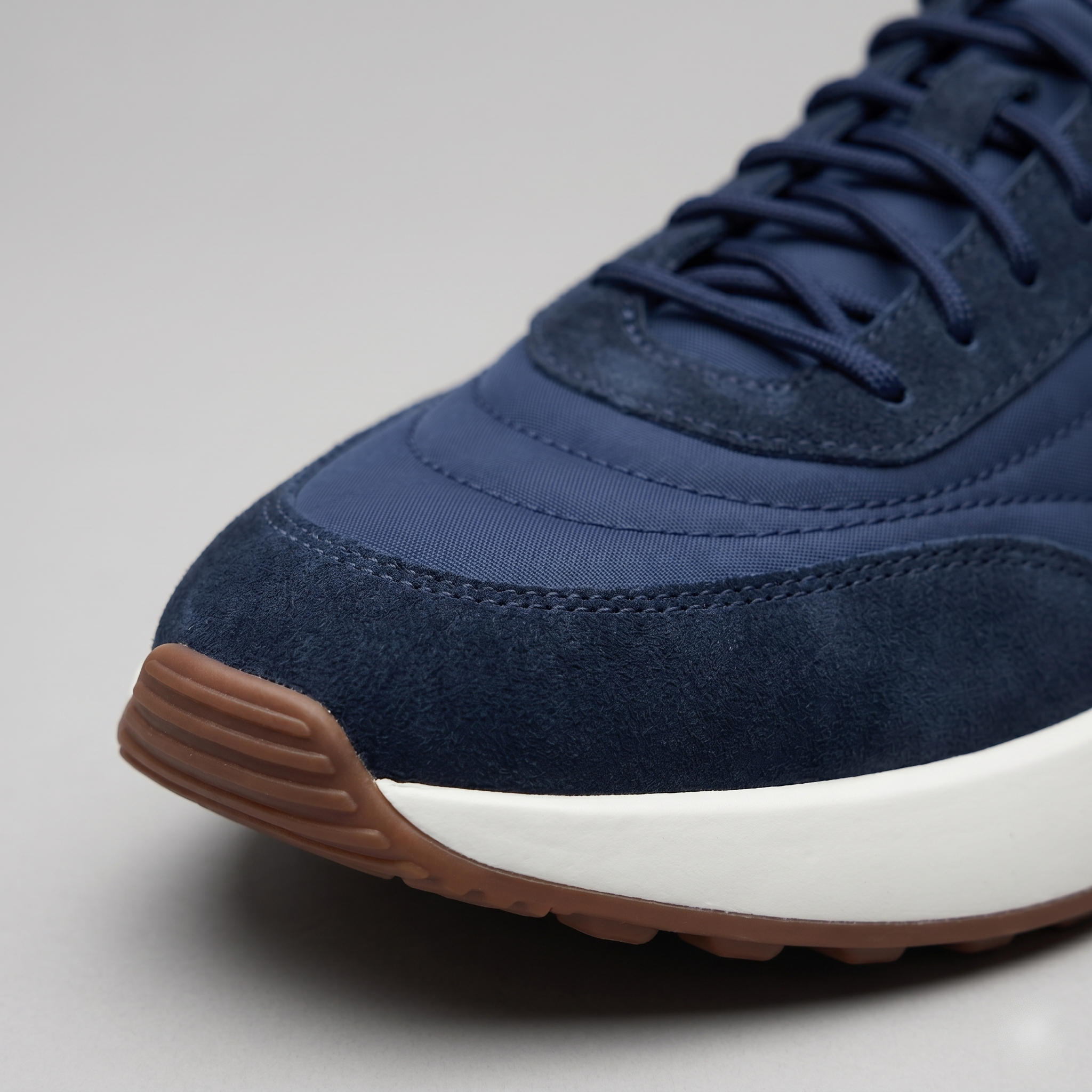 Men's Suede and Nylon Panel Sneakers