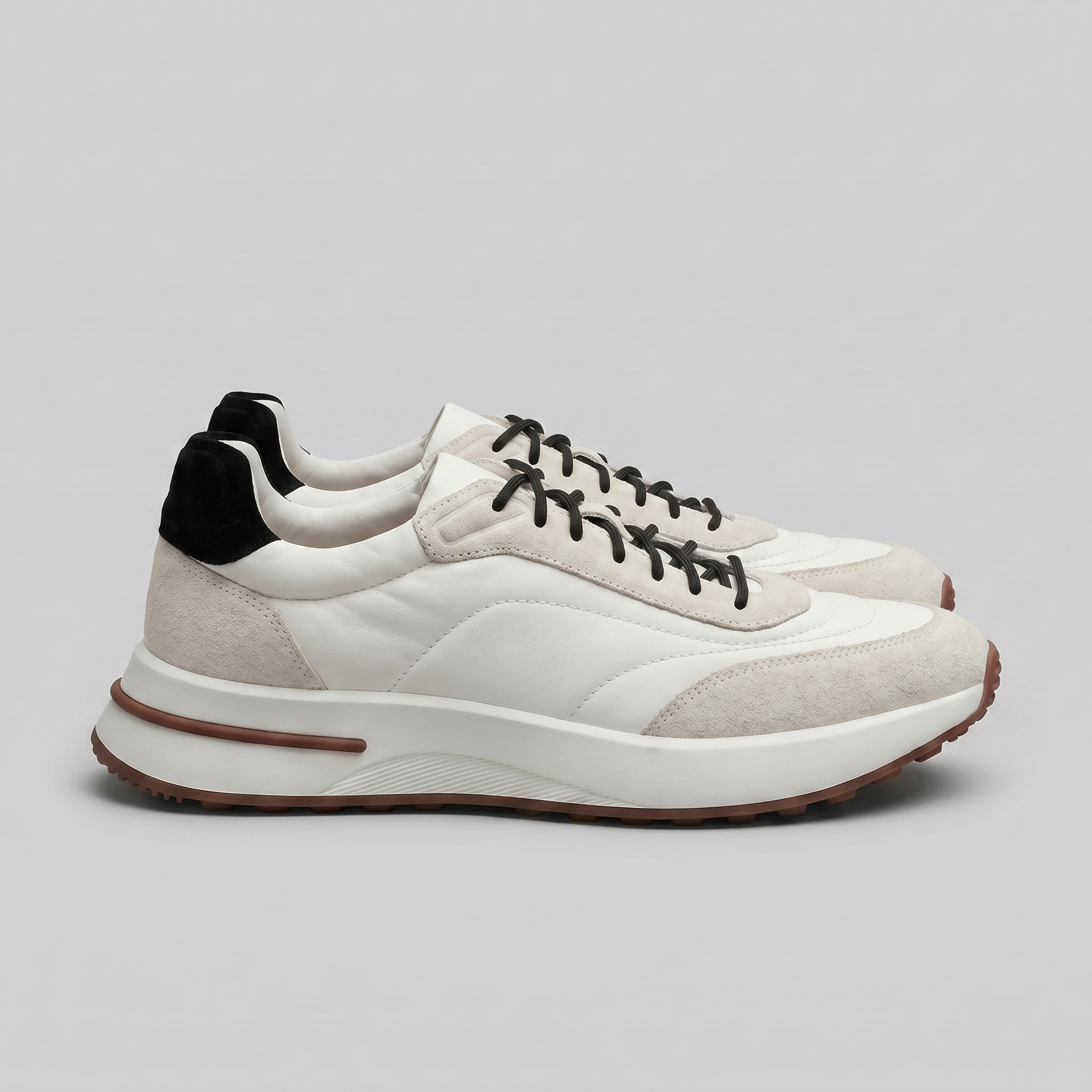 Men's Suede and Nylon Panel Sneakers