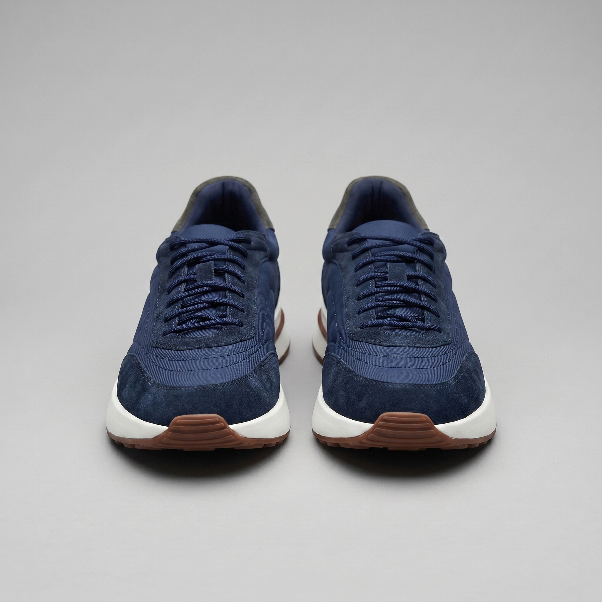 Men's Suede and Nylon Panel Sneakers