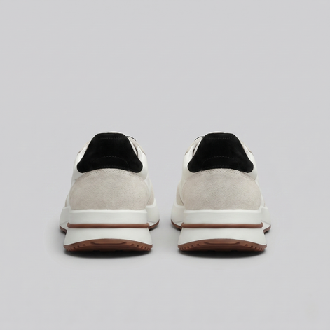 Men's Suede and Nylon Panel Sneakers