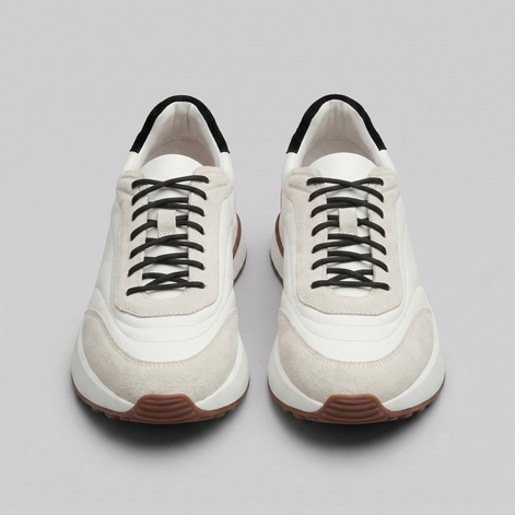 Men's Suede and Nylon Panel Sneakers