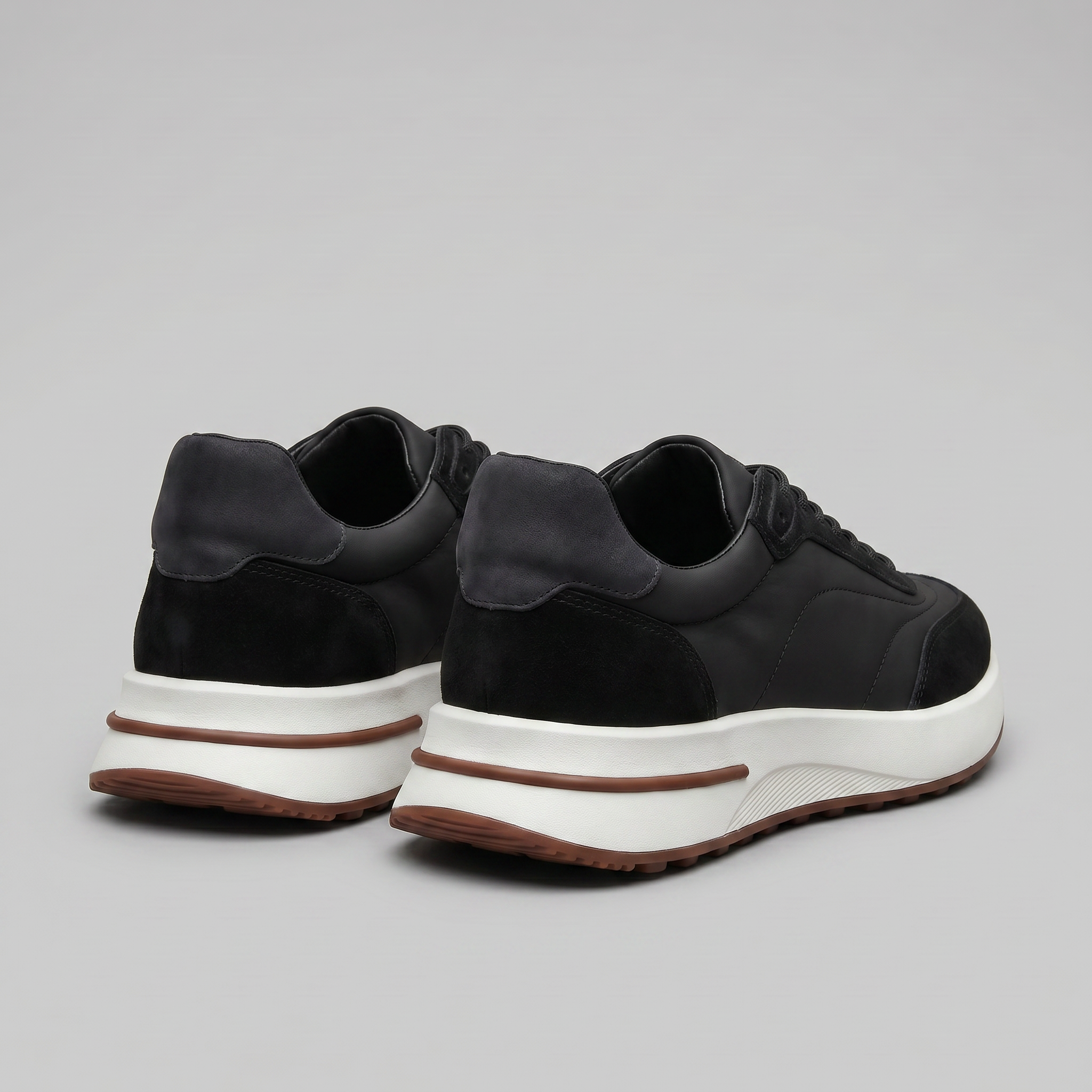 Men's Suede and Nylon Panel Sneakers