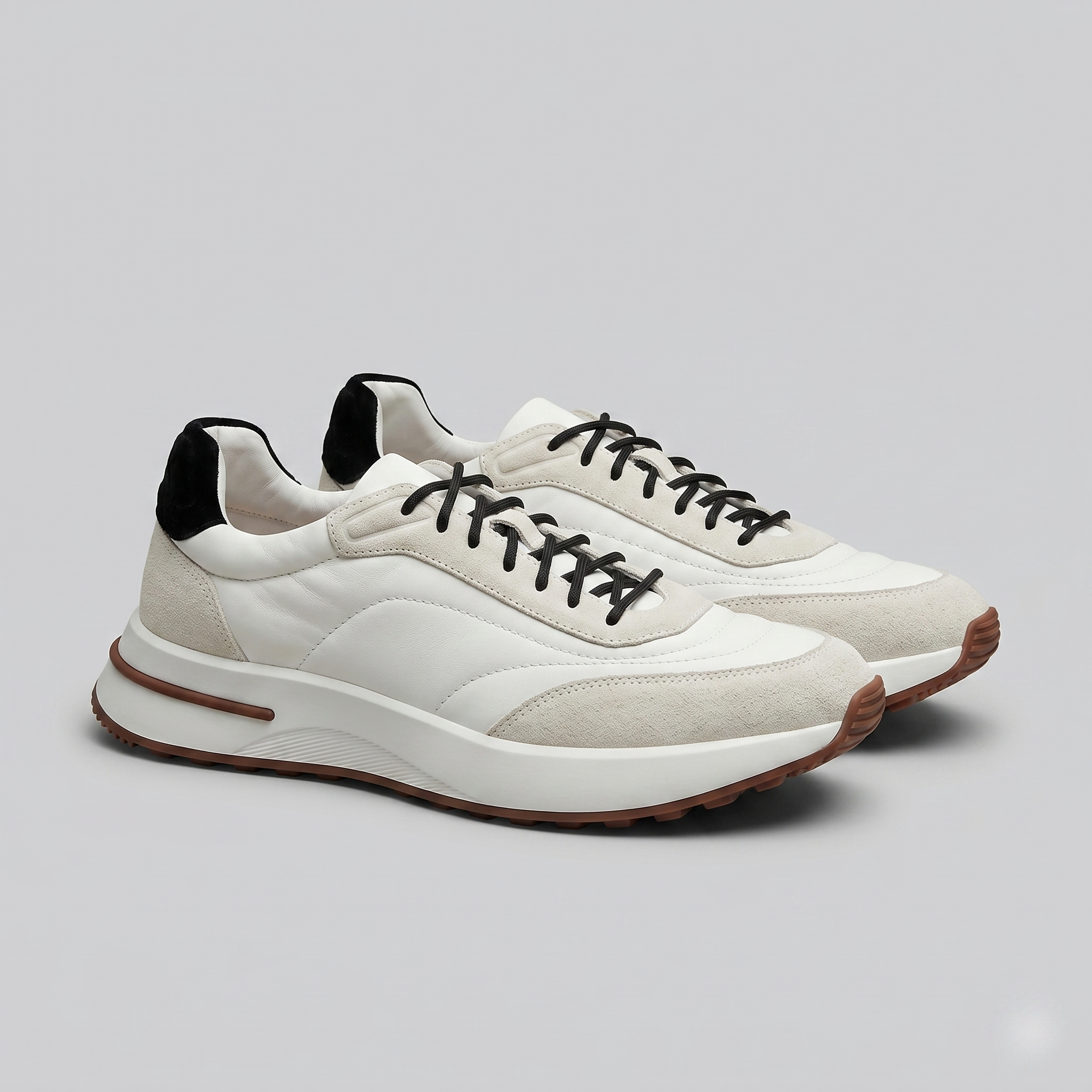 Men's Suede and Nylon Panel Sneakers