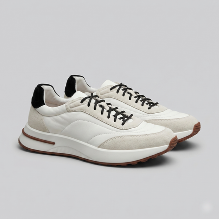 Men's Suede and Nylon Panel Sneakers